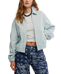 Free People Women's Birdie Denim Collared Neck Jacket