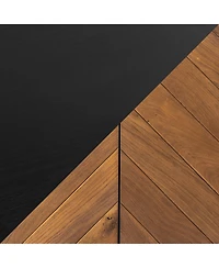 Baez Modern Storage Cabinet with Herringbone Patterns