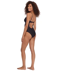 Steve Madden Women's Bandeau Neck One-Piece Swimsuit