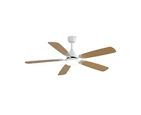 52-inch Modern White 5 blades Three-color Dimmable Ceiling Fan Led Light with Six-speed Remote Control and Timing Function