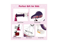 14 Inch Kids Bike with Doll Seat and Removable Training Wheels for 3-7 Years Old