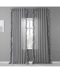 Half Price Drapes Ruffled Faux Linen Sheer Curtain