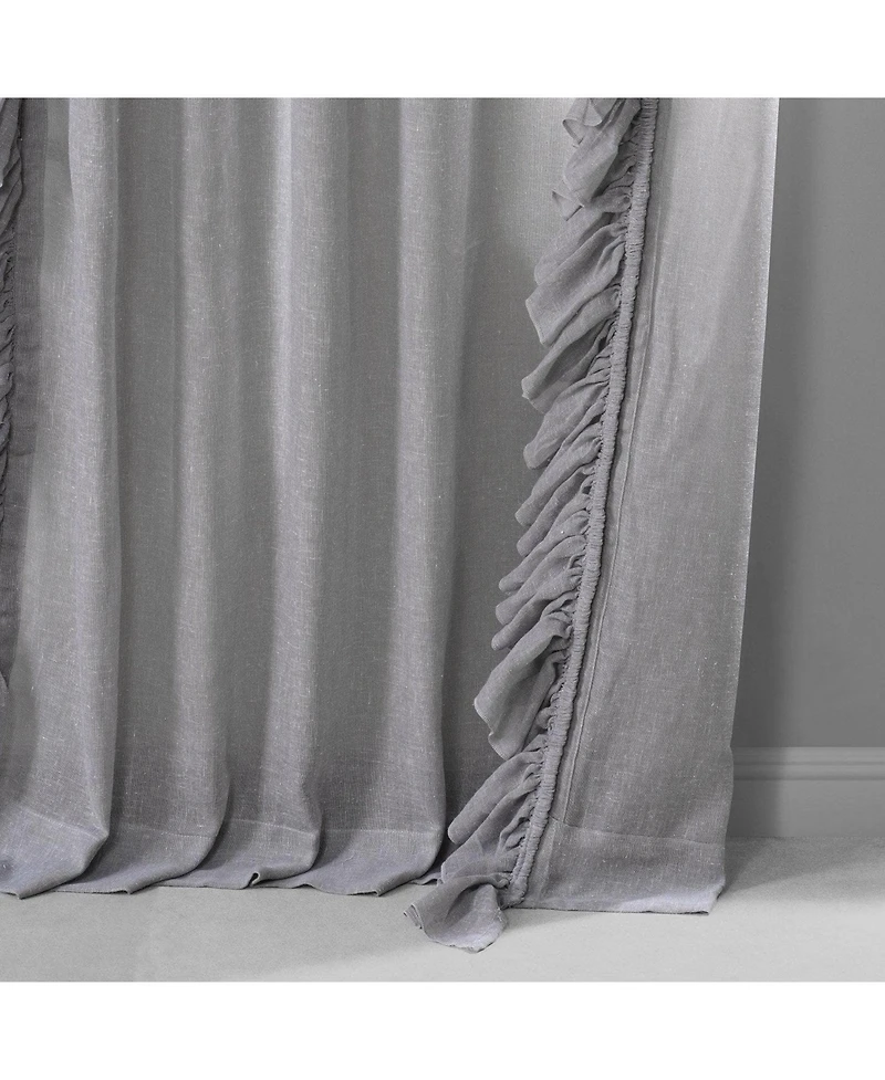 Half Price Drapes Ruffled Faux Linen Sheer Curtain