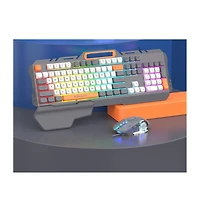Risokeys Wired Usb Metal Gaming Keyboard and Mouse Set – Mechanical Feel, Esports Ready, White Ash