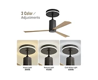 Sofucor 52-inch Modern Minimalist Black 3-Blade Ceiling Fans with Remote Control and Timing Function