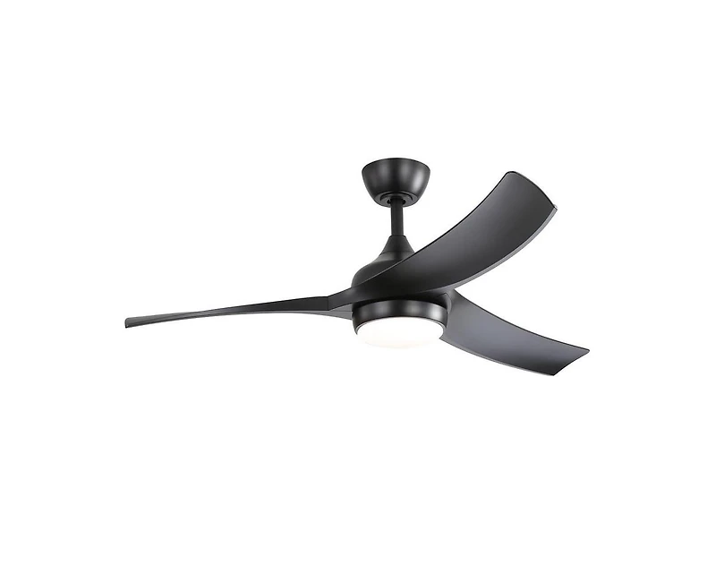 Sofucor 52-inch Modern Black Standard 3-Blade Ceiling Fan With Remote and Led Light