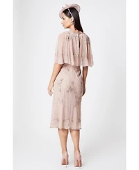 Coast Women's Floral Embellished Cape Midi Dress