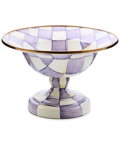 MacKenzie-Childs Violet Check Small Compote