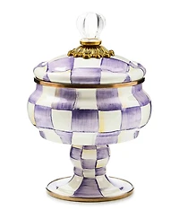 MacKenzie-Childs Violet Check Handmade Curiosity Pot