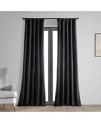 Half Price Drapes Millennial Grey Thermal Cross Linen Weave Blackout Curtain