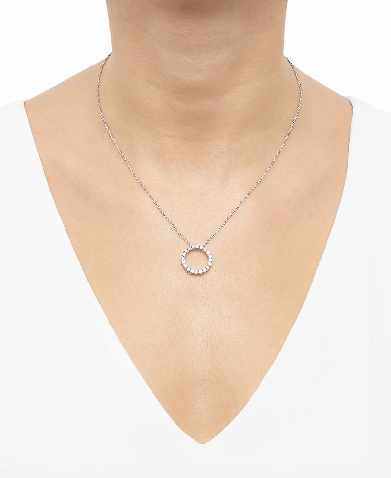 Forever Grown Diamonds Lab Grown Diamond Pendant Necklace (1 ct. t.w.) in Sterling Silver Rhodium