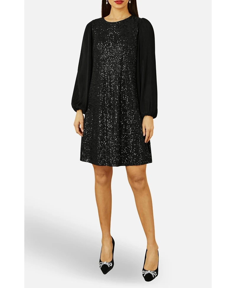 Yumi Women's Velvet Sequin Tunic Dress