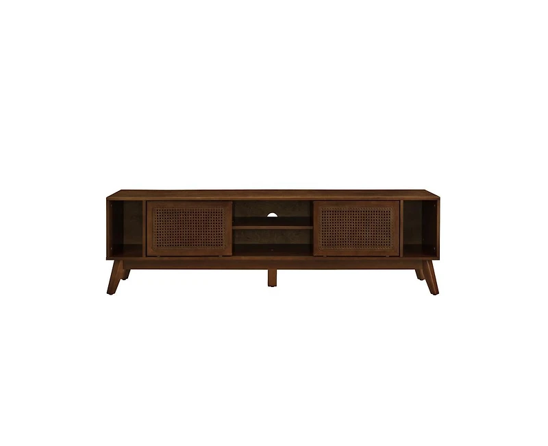 Casainc 67.9 Inch Mid Century Modern Storage Cabinet With Rattan Tv Stand