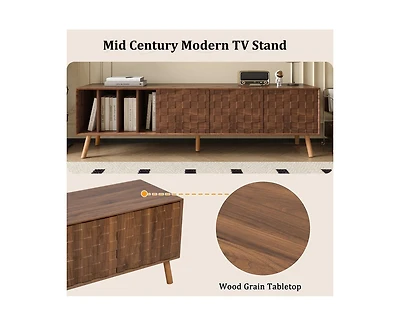 Casainc 70" Mid-Century Modern Storage Cabinet With Tv Stand