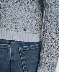 Dkny Jeans Women's Long-Sleeve Fringe Trimmed Sweater Jacket