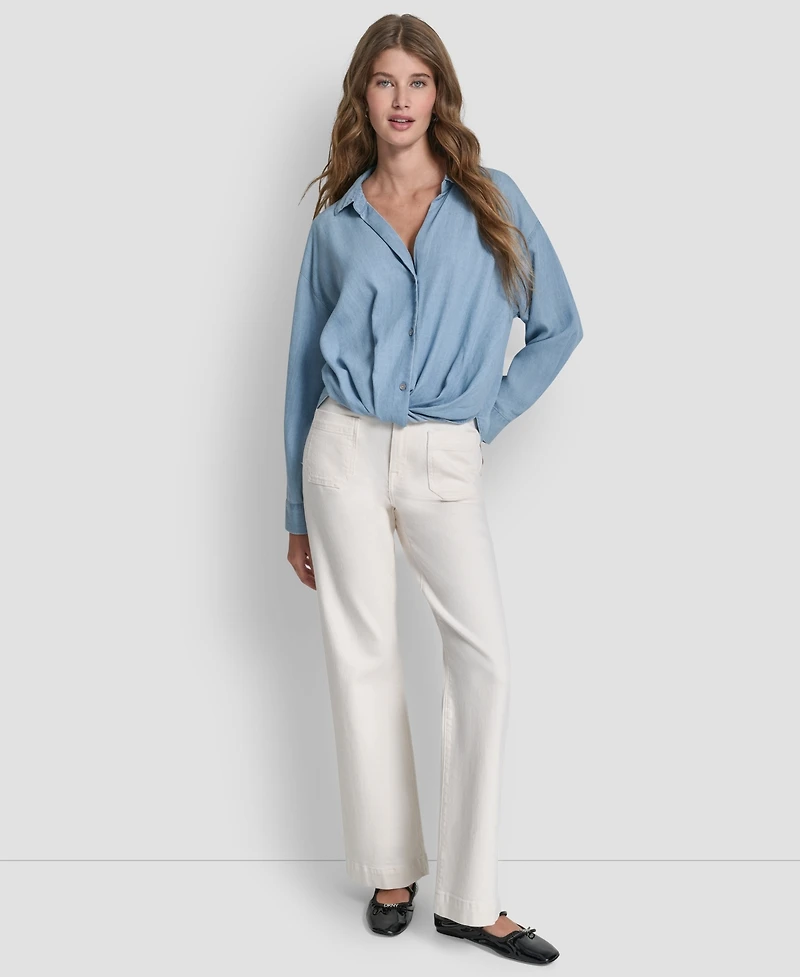 Dkny Jeans Women's Long-Sleeve Button Front Shirt