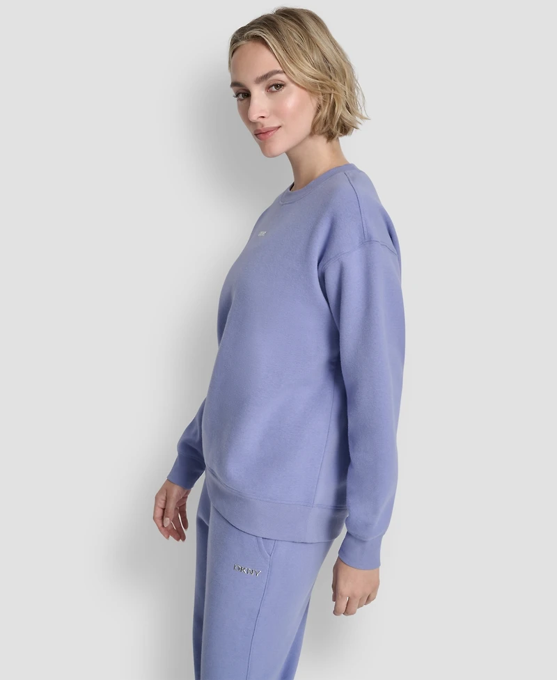 Dkny Sport Women's Metallic Crewneck Sweatshirt