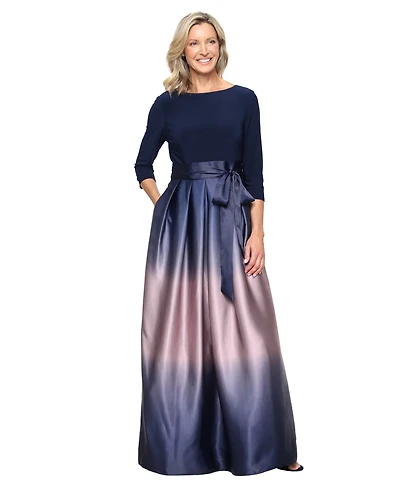 Sl Fashions Petite Ombre Satin Gown