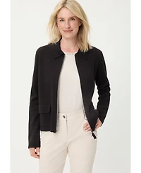 Olsen Women's Collared Zip Front Cardigan