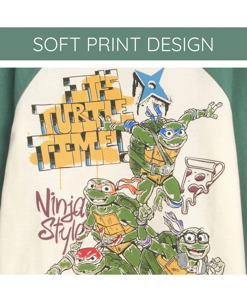 Teenage Mutant Ninja Turtles Henley T-Shirt and French Terry Pants Outfit Set