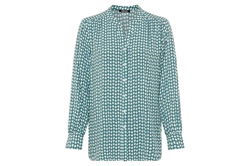 Olsen Women's Lightweight Dot-Print Button-Up Shirt tees