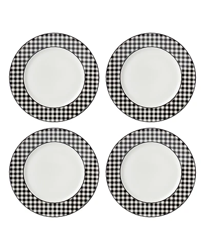 Lenox Gingham Dinner Plates, Set of 4