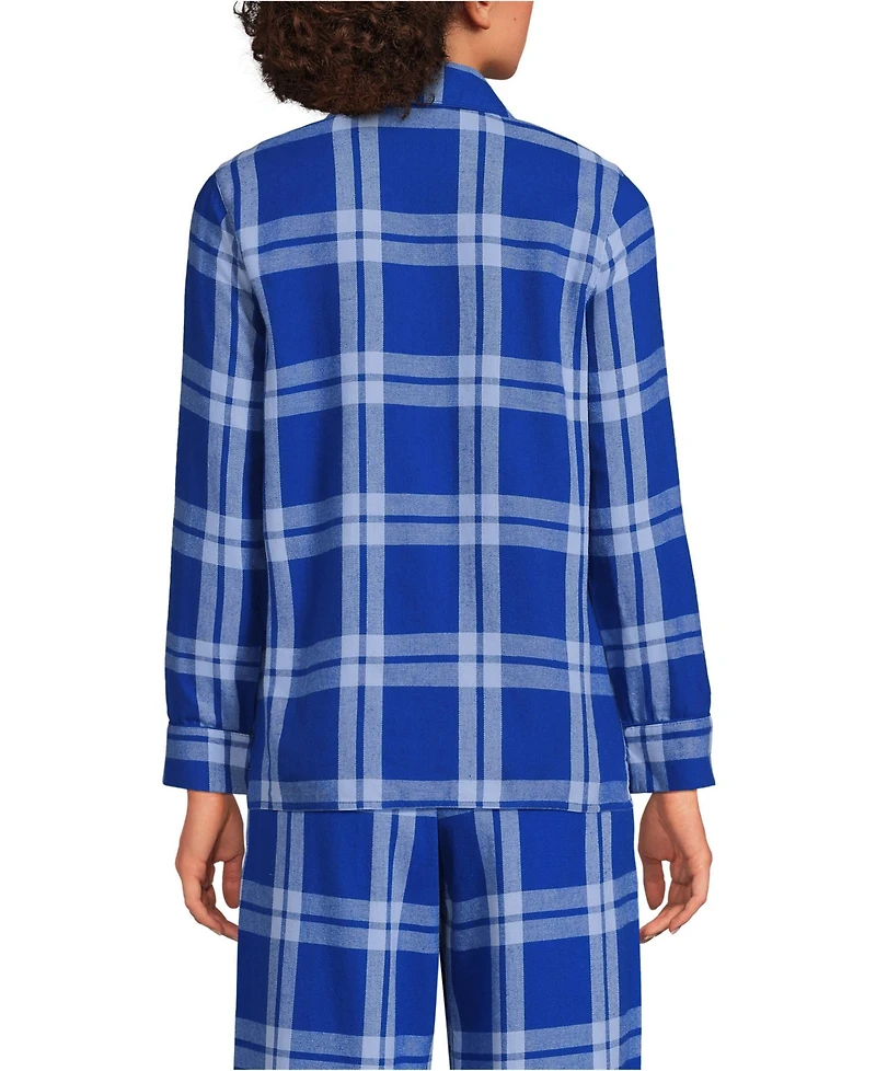 Lands' End Women's Long Sleeve Print Flannel Pajama Top