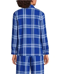Lands' End Women's Long Sleeve Print Flannel Pajama Top