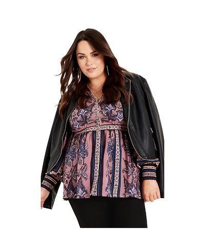 Avenue Women's Serene Long Sleeve Placement Top