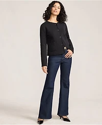 Lands' End Women's Fine Gauge Cotton Milano Blazer Sweater