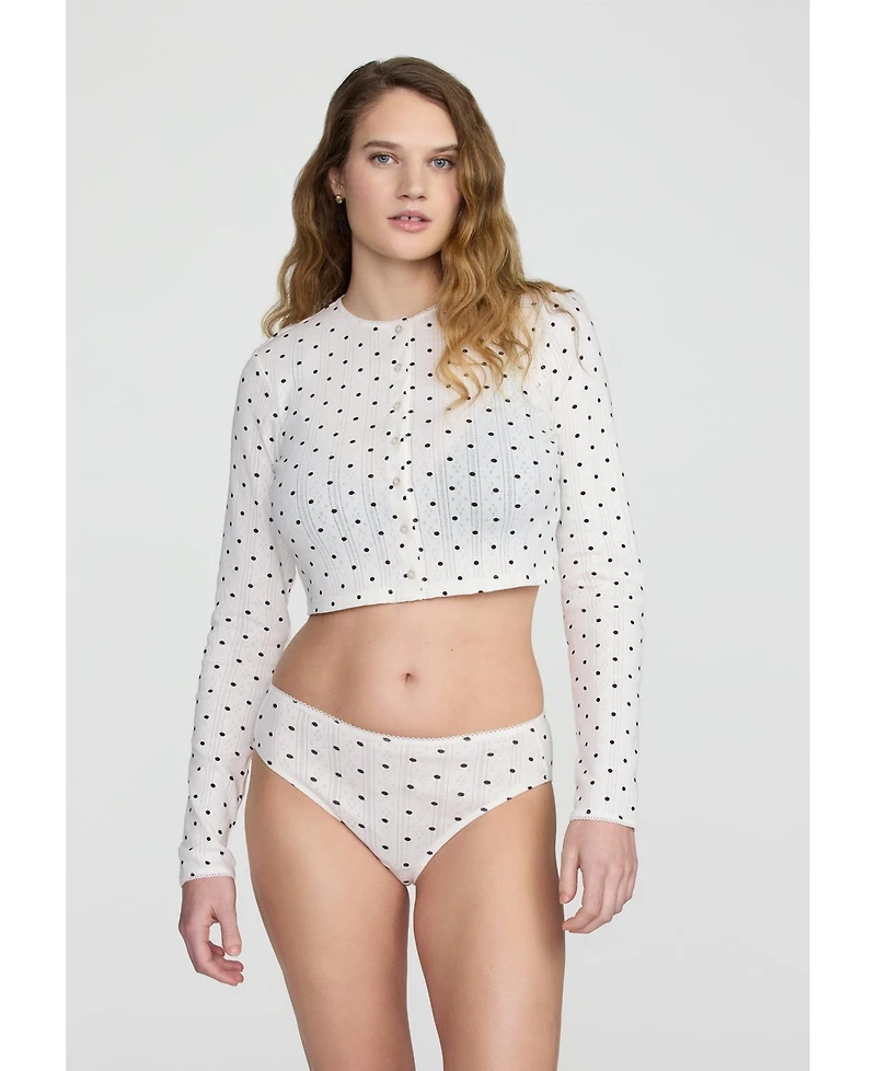 Cuup Plus The Cropped Cardigan- Pointelle