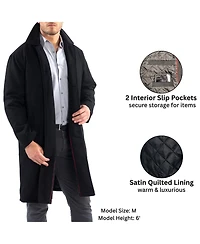 Alpine Swiss Men's Zach Men s Wool Blend Overcoat – Knee-Length Trench Coat, Runs Large for Layering Over Suits or Sweaters