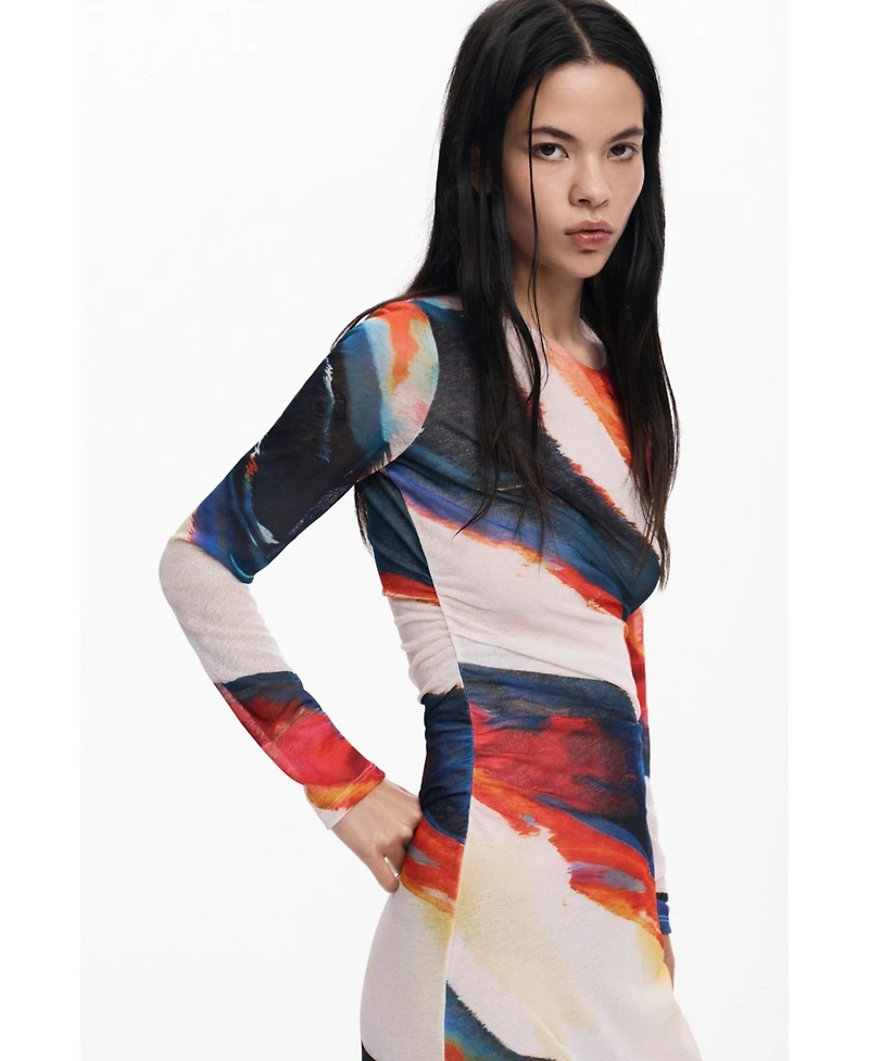 Desigual Women's Long dress with waves