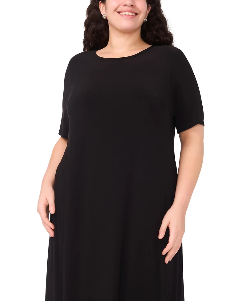 Vince Camuto Plus Crewneck Maxi Dress