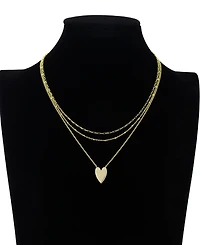 Unwritten Gold Heart, Beads Chain Paperclip Necklaces Set
