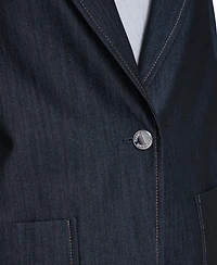 Calvin Klein Women's Faux Denim 3/4-Sleeve Jacket