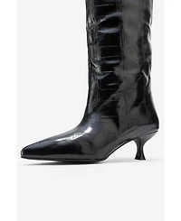 Prologue Shoes Crow Embossed Pointed Toe Boot (Women)