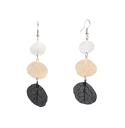 Sohi Women's Metallic Drop Earrings
