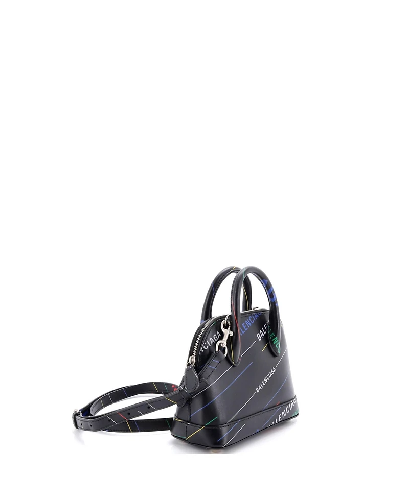 Pre-Owned Balenciaga Xxs Logo Ville Bag Printed Leather