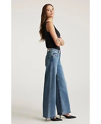 Mavi Jeans Women's Mavi Florida Wide Leg In Dark Used Classic Blue