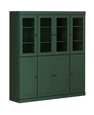 Palace Imports 100% Solid Wood 65" Pantry China Cabinet with Clear Glass, Shaker Doors & Adjustable Shelves