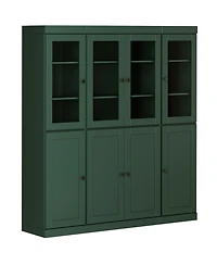 Palace Imports 100% Solid Wood 65" Pantry China Cabinet with Clear Glass, Shaker Doors & Adjustable Shelves