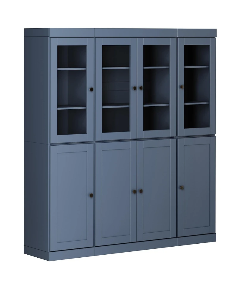 Palace Imports 100% Solid Wood 65" Pantry China Cabinet with Clear Glass, Shaker Doors & Adjustable Shelves
