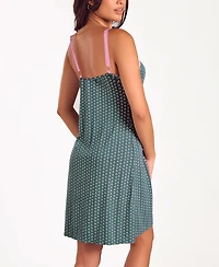 iCollection Plus Floral Lace Stretch Knit Nightgown