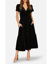 Yumi Women's Velvet Midi Dress