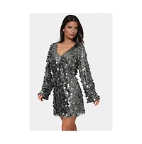 Bebe Women's Beaded Dolman Sleeve Mini Dress
