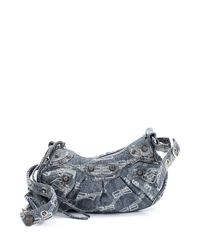 Pre-Owned Balenciaga Xs Le Cagole Giant Studs Shoulder Bag Bb Denim
