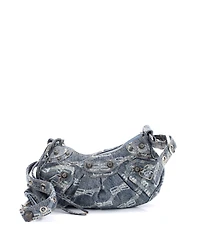 Pre-Owned Balenciaga Xs Le Cagole Giant Studs Shoulder Bag Bb Denim