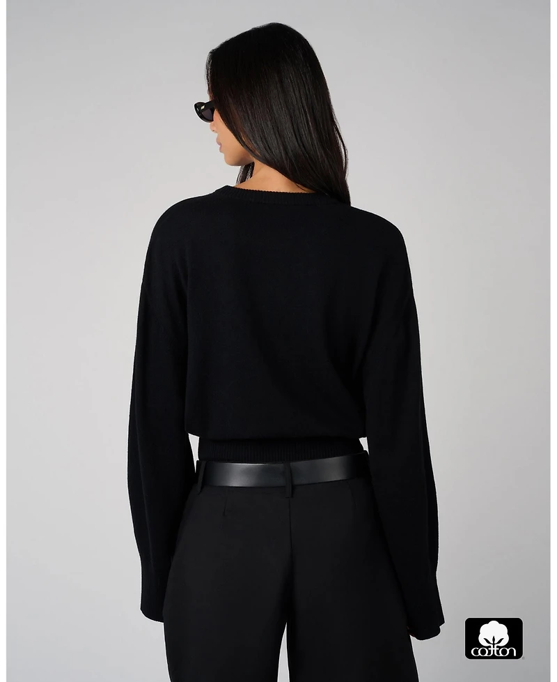 WeWoreWhat Women's Bubble Crewneck Sweater.