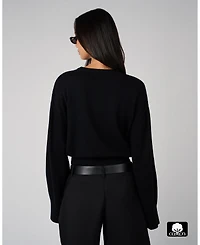 WeWoreWhat Women's Bubble Crewneck Sweater.